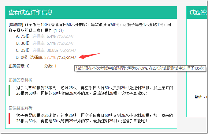 試題選項(xiàng)分析